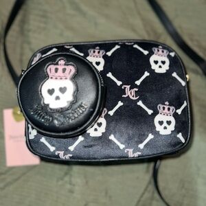 NWT Juicy Couture Exclusive Black and Pink Skull Bag Set